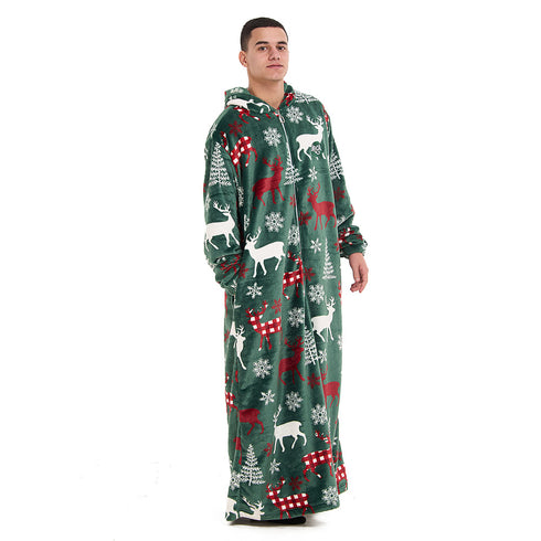 Snuggs Wearable Blanket Monk Green Christmas Deer